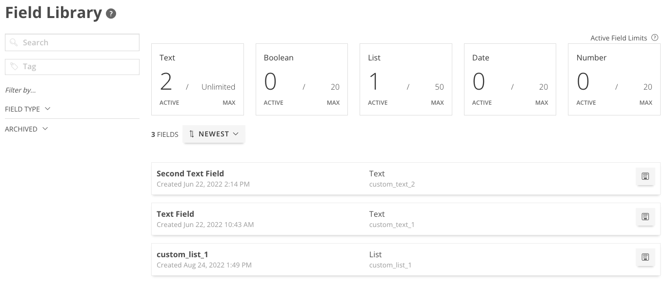 Field Library ShortStack Support
